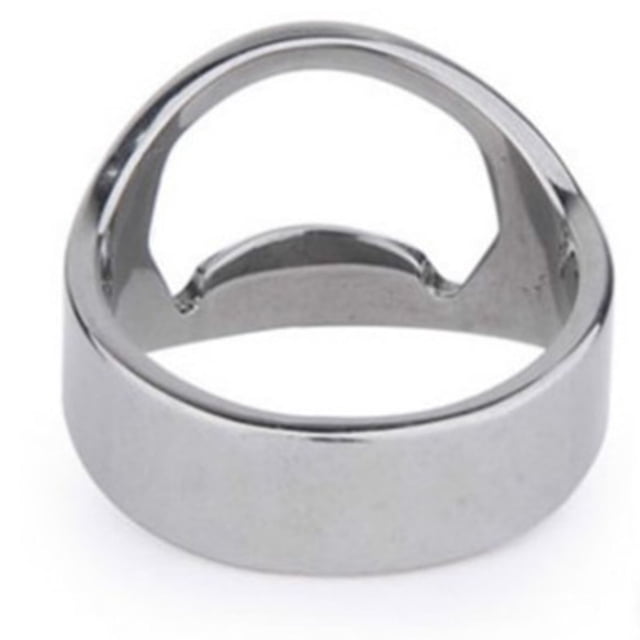 Anillo abridor de botellas Anillo abridor de botellas portátil de acero inoxidable para fiesta Barbacoa Plata
