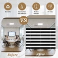 thumbnail image 5 of Black Striped Window Privacy Film, Modern Simple Monochrome Geometric White Static Cling UV Sun Blocking Heat Control Window Tint Day and Night, Non-Adhesive One Way Windows Privacy Cover 19.6x39.3, 5 of 7