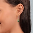 thumbnail image 4 of Gem Stone King 925 Sterling Silver Green Nano Emerald and Green Peridot Dangle Leverback Earrings for Women (2.36 Cttw, Gemstone May Birthstone, Heart Shape 6MM, Trillion 5MM), 4 of 4