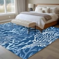 thumbnail image 4 of 8'x10' Area Rugs, Navy Blue Coral Coastal Indoor Outdoor Area Rug for Living Room Bedroom, Ocean Nautical Seaside Beach Washable Bathroom Rugs Kitchen Floor Carpet Mats Home Decor Aesthetic, 4 of 8