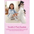 thumbnail image 6 of Justice Boyfriend Rib Ankle Socks for Girls with Lettuce Edge Anklet, 6 pk Tan, 6 of 7