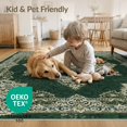thumbnail image 4 of ODIKA 8'x10' Washable Area Rug Bold Emblem Interlocking Motifs Transitional Faded Decorative for Living Room, Under Sectional, Family , Durable, Non-Slip, 4 of 7