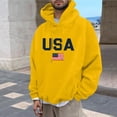 thumbnail image 2 of SAWOBUUN Mens USA Sweatshirt American Flag Patriotic Hoodie Casual Long Sleeve Pullover Sweatshirt with Pocket, 2 of 6