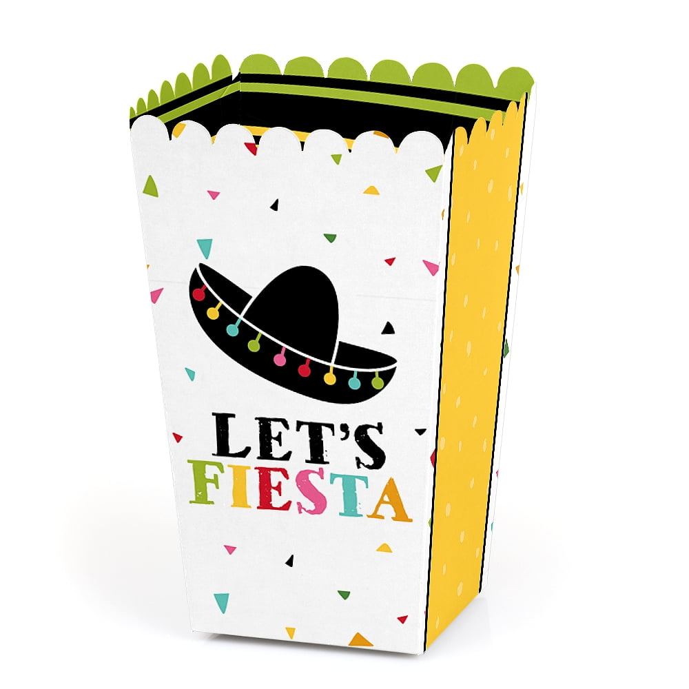 Let's Fiesta Mexican Fiesta Party Favor Popcorn Treat Boxes Set of