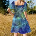 thumbnail image 3 of Watercolor Galaxy Painting Nebula Art Sleeveless Dress cute dress Elegant gowns evening dresses ladies, 3 of 6