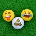 Emoji Golf Balls 3 Pack Wink, Poop, Crying Laughter