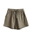 thumbnail image 4 of Women's Summer Shorts Elastic Waist Wide Leg Casual Shorts Womens Soft Athletic Lounge Sweat Shorts with Pockets Drawstring Workout Shorts, 4 of 6