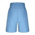 thumbnail image 3 of Nestiefly Linen Shorts for Womens Casual Summer High Waisted Wide Leg Lounge Beach Vacation Shorts with Pockets 2026 Spring Sky Blue M, 3 of 8
