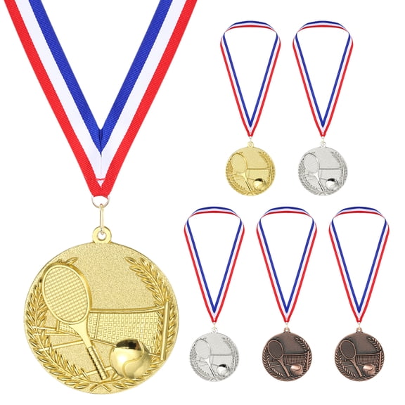 Uxcell 2.7" Gold Silver Copper Tennis Medals, 6Pcs Tennis Award Medals
