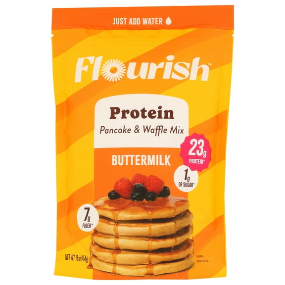 Pack of 8, Flourish Buttermilk Protein Pancake Mix, 16 oz