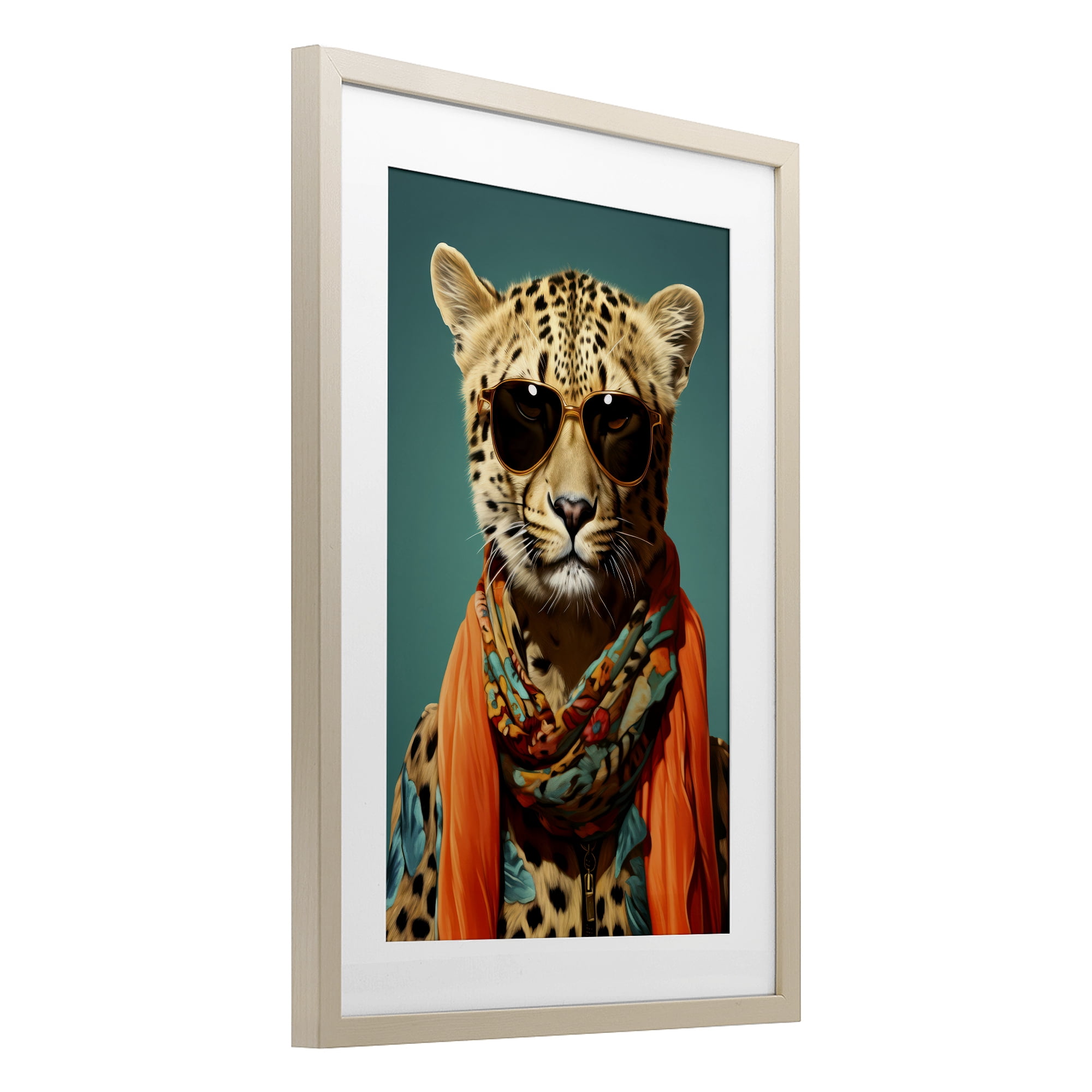Stupell Industries Safari Glamour Leopard Birch Framed Print Under Glass, design by Andrea Haase