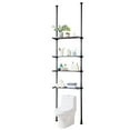 thumbnail image 5 of KFFKFF Bathroom Storage Above Toilet, 4-Level Adjustable Bathroom Organizer, Eco-friendly Steel 53"-132" High Storage Shelf Rack, Simple to Assemble Laundry Room Optimizer, Suitable for Compact Space, 5 of 9