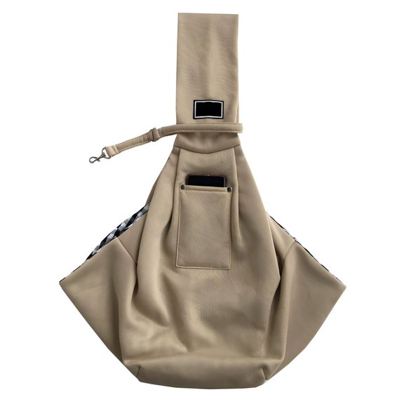 TELOLY Cat Sling,Worn on One Shoulder Dog Carrier Sling,Reduces Burden Dog Purse,Brown