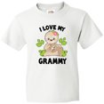 thumbnail image 3 of Inktastic Cute Sloth I Love My Grammy with Green Leaves Youth T-Shirt, 3 of 5