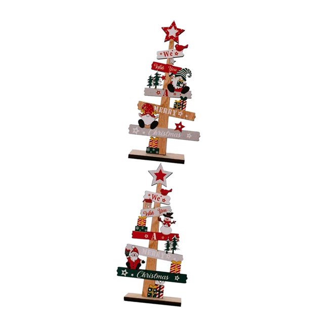 Manualidades de mesa,Adorno de Navidad Figuras de árbol de Navidad Decoración para el hogar,Artesanía de diseño de escena de madera de decoración de Papá Noel,Arte de estilo vintage Zulema Manualidades de mesa