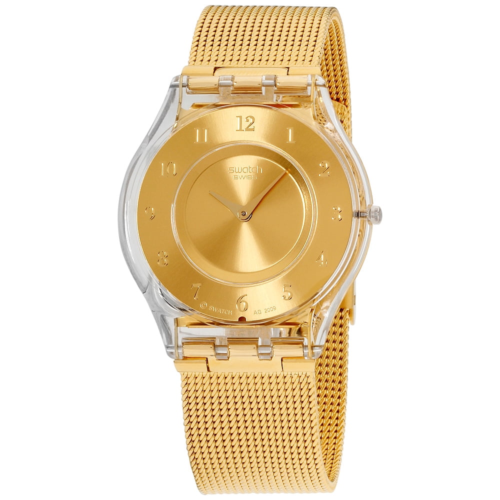 Swatch - Swatch Skin Quartz Movement Gold Dial Ladies Watch SFK355M