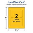 thumbnail image 6 of Avery Printable Rectangle Labels, Bright Yellow, 4" x 6", 20ct, 6 of 11