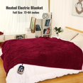 thumbnail image 3 of PEACNNG Electric Heated Blanket Full Size 72”x84”  10 Heat Settings  And 12 Hours Auto-Off  Soft Posh Ribbed Flannel  Machine Washable  Red, 3 of 5