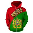 thumbnail image 4 of Sudadera con capucha y cremallera con estampado del emblema de Marruecos en 3D para hombre, tótem espiritual, bandera de Marruecos, sudadera con capucha con cremallera, ropa Harajuku Y2k, 4 of 5