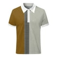 thumbnail image 2 of zuwimk Polo Shirts For Men,Men's Knit Polo Shirt Short Sleeve Vintage Striped Golf Shirt Gray,XL, 2 of 5