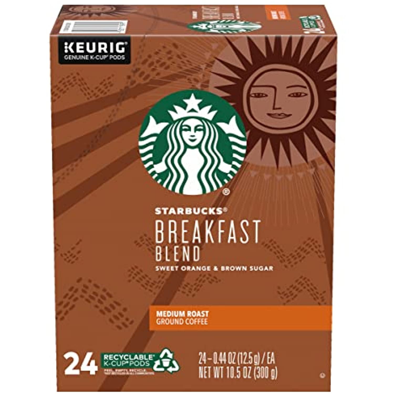 Starbucks Breakfast Blend Coffee KCup Pods, Medium Roast Ground Coffee