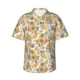 thumbnail image 6 of KLL Men's Hawaiian Shirt Short Sleeve Button Down Beach Shirts-Hippie Bee Honeycomb, 6 of 6