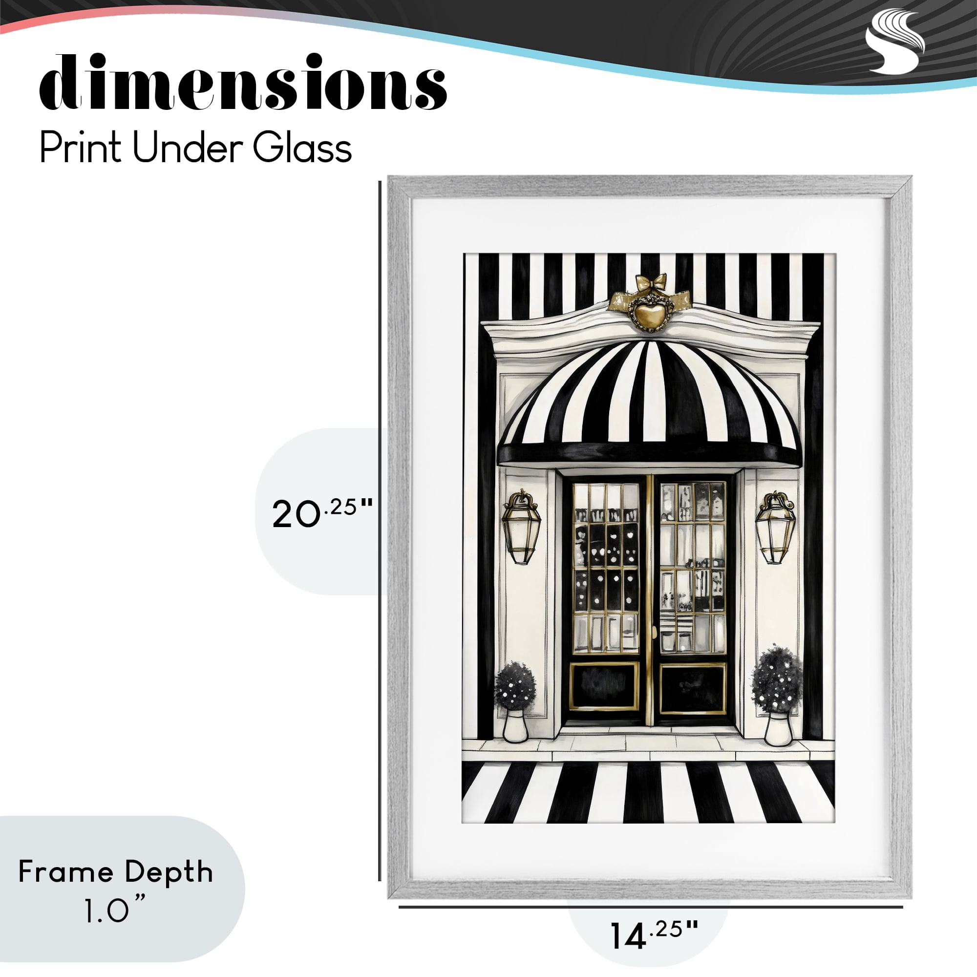 Stupell Industries Paris Storefront Facade Gray Framed Print Under Glass, design by Petal Prints Design