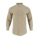 thumbnail image 4 of Blusa y camisa de manga larga con cuello alto para hombre, camisa transpirable con bolsillo y estampado a rayas de cuello alto de moda, de poliéster., 4 of 5