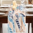 thumbnail image 3 of Table Runners 90 Inches Long Dress Scarves, Ombre Blue Brown Farmhouse Coffee/Dining/Kitchen Table Runner for Living Room, Summer Abstract Coastal Ocean Beach Wave 13x90 Inch, 3 of 9