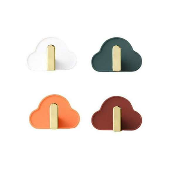 Self Adhesive Wall Hook Adhesive Hook 4 Pieces Anti rust and Waterproof Bathroom Storage Towel Holder No Trace Family and Office, Children's Wall Hook 4 Mixed Colors