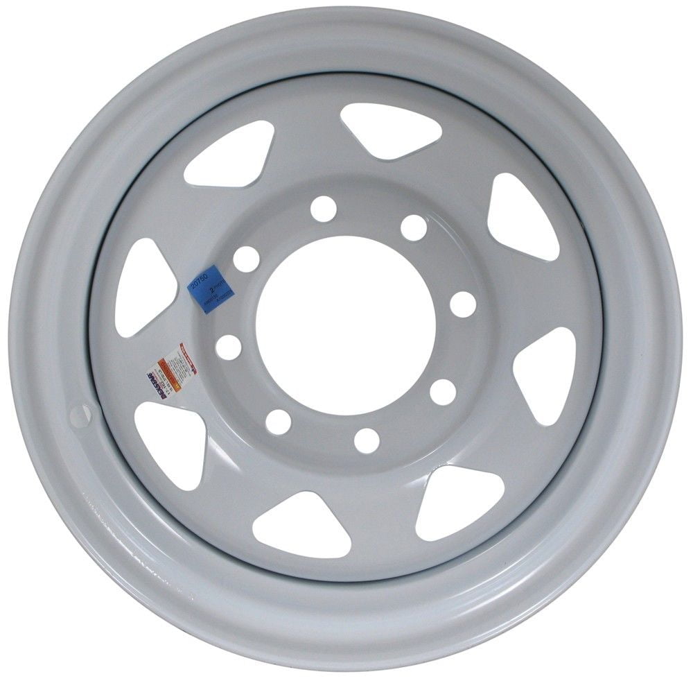 RecStuff.com JG 16x6 6/5.5 White Spoke Trailer Wheel 