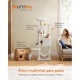 thumbnail image 3 of Árbol para Gatos de 155 cm de Altura, 49 x 40 x 155 cm, Rascador para Gatos con 5 Postes, Felpa Multicapa, Blanco Crema, 3 of 8
