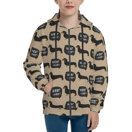 

Hoodies for Women Dachshund Dog Puppy No.1015 Long Sleeve Sweatshirt Drawstring Zip Up Hoodie with Pockets Teen Girl Clothes