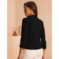 thumbnail image 4 of Blazer GoMee para mujer, manga 3/4, corta, negra, talla S, 4 of 5