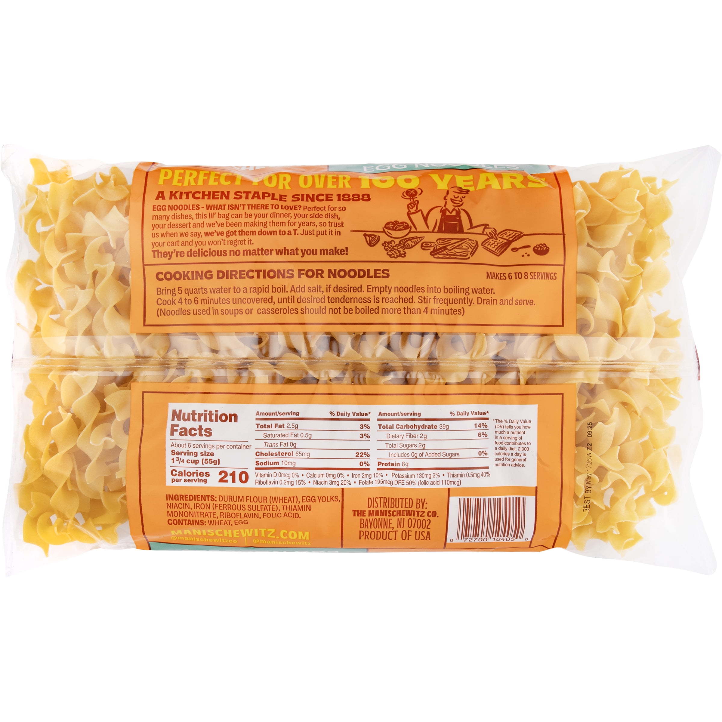 (2 pack) Manischewitz Wide Egg Noodles, 12 oz
