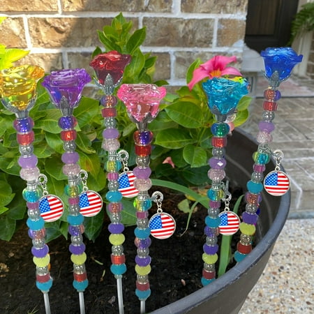 

RKSTN 4th of July Decorations Rose Beads Handmade Garden Beads for Independence Day Accessories Fourth of July Decorations Lightning Deals of Today - Summer Savings Clearance on Clearance