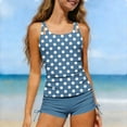 thumbnail image 5 of WAVSUF Girls Tankini Swimsuit 2 Piece High Waist Polka Dots Round Neck Sleeveless Summer Pool Swimsuit Blue 10-12, 5 of 9