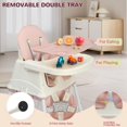 thumbnail image 4 of Silla alta para bebé Ktaxon 6 en 1 portátil rosa con arnés de 5 puntos, 4 of 7