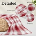 thumbnail image 6 of Red Checkered Throw Pillow Cover, Pillowcase Protectors with Zipper, Breathable Decorative Lumbar Pillow Case Cover, Red White Plaid Farmhouse Pillow Shams for Couch Sofa 16x24Inch, 6 of 8