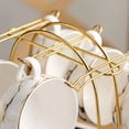 thumbnail image 4 of Nordic Home Kitchen Tabletop Coffee Mug Holder 6 Cups Stand Gold Metal Cups Holders Rack Drain Organizer Rack, 4 of 5