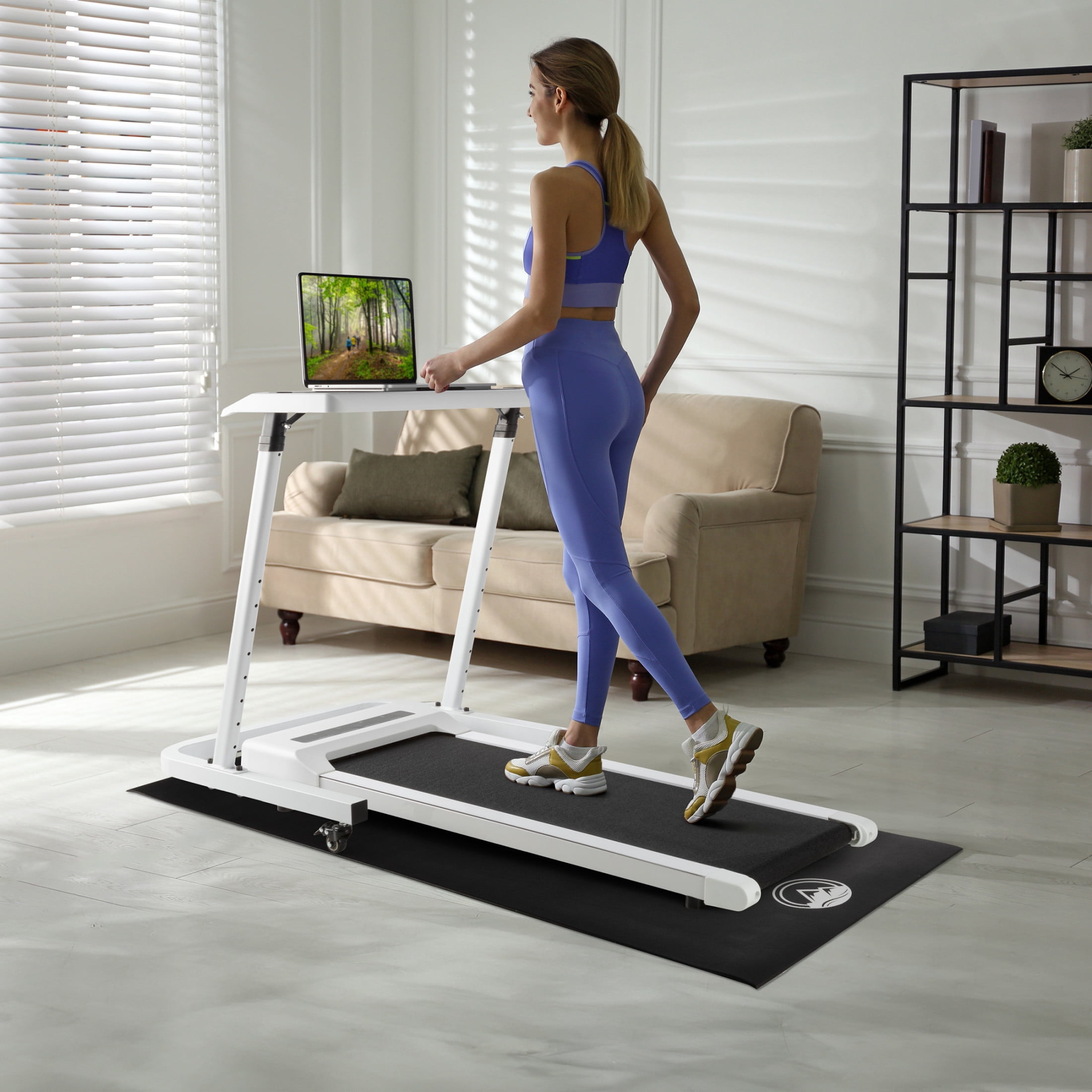 Wakeman 30x72in Treadmill Mat - 5mm Exercise Mat - Home Gym Equipment Pad
