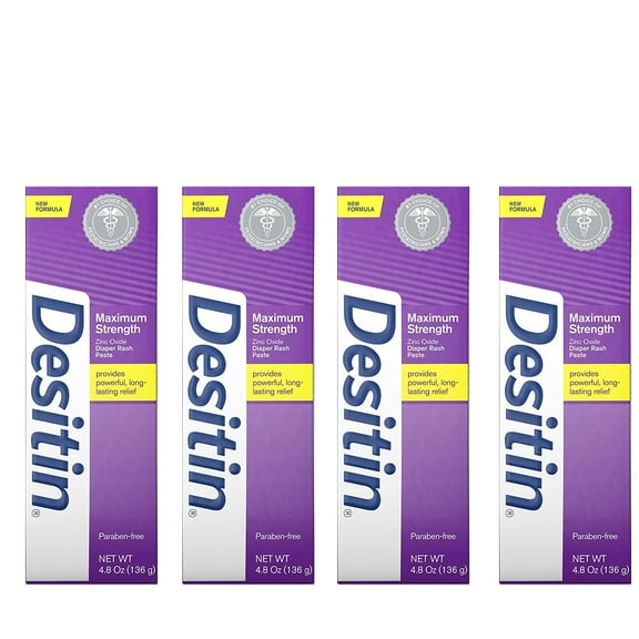 Desitin Maximum Strength Diaper Rash Paste 4 oz (Pack of 4)