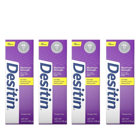 Desitin Maximum Strength Diaper Rash Paste 4 oz (Pack of 4)