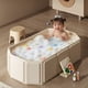 thumbnail image 5 of Bebé Plegable Bañera Con Una Base Baño en Espesor Que No Deslizamiento () Blanco, 5 of 9