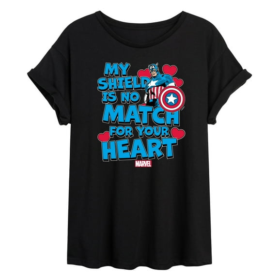 Marvel Captain America - My Shield Valentine - Women's Oversized Tee