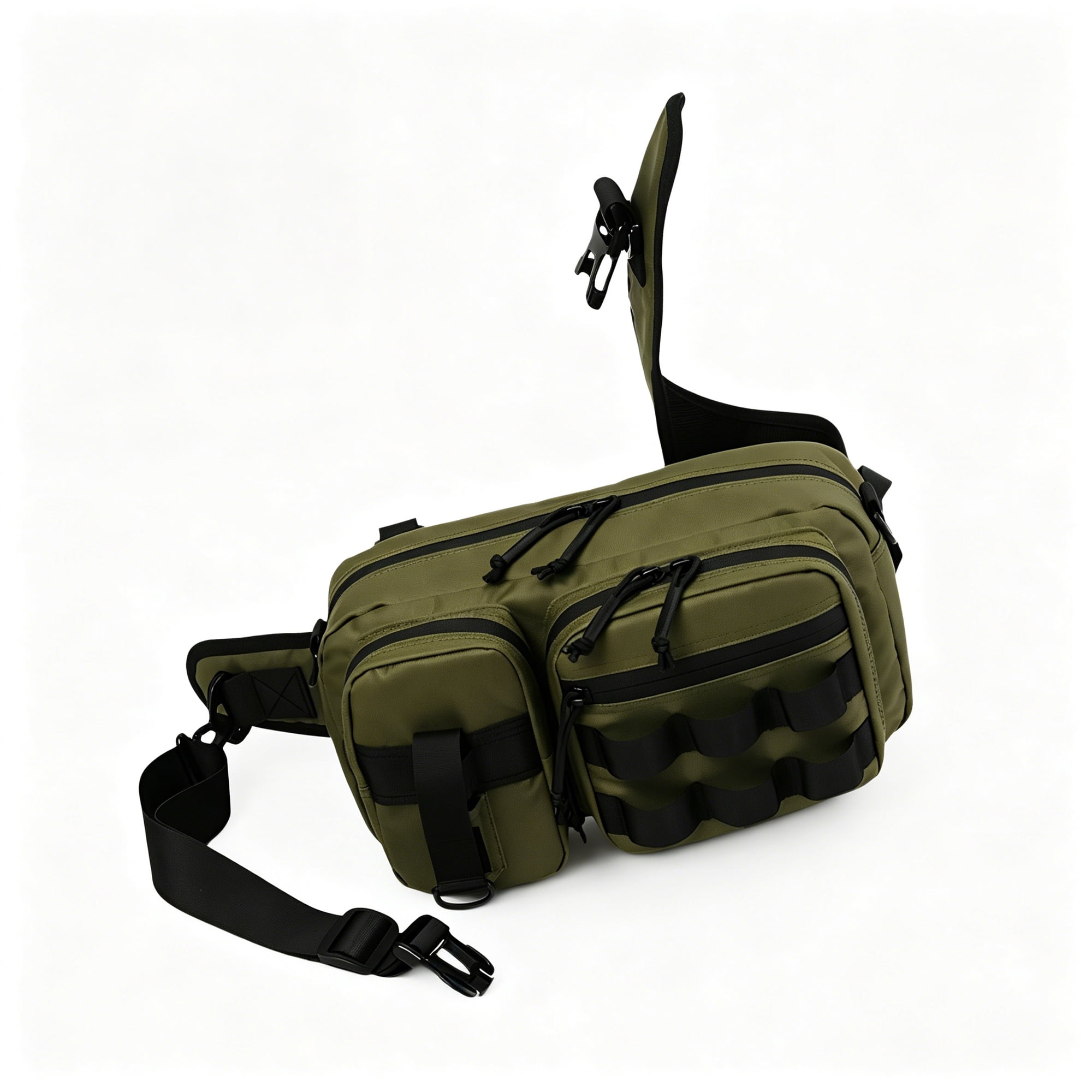 GASTROPOD 2026 New Fishing Tackle Bag Rod Holder Fishing Gears Storage Bag for Trekking Camping Boating Fishing Travel Green Fishing Bag