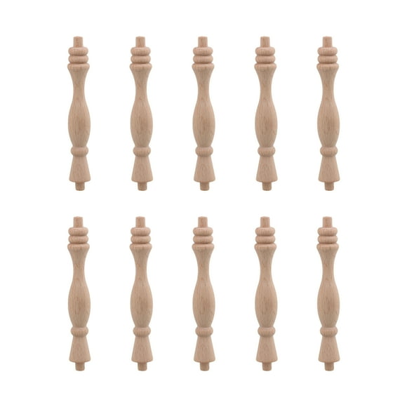 Unfinished Wood Baluster Spindles for DIY Woodworking 5.3 x 0.8 Inch Pack of 10
