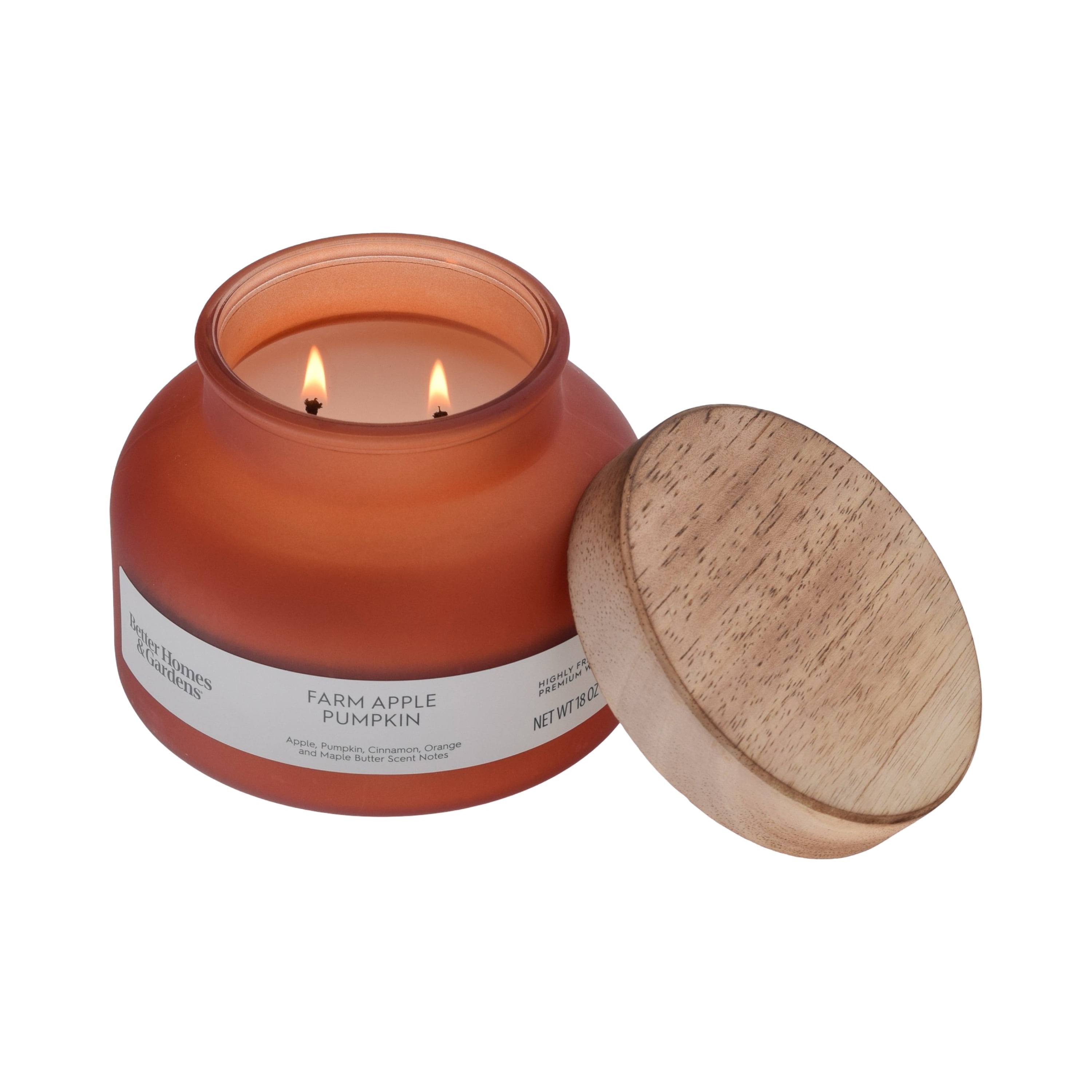 (4 pack) Better Homes & Gardens Farm Apple Pumpkin 18oz Scented 2-wick Candle