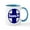 White/Blue Inside, variant on CafePress - Santa Fe Railroad Blue - 11 oz Ceramic Mug - Novelty Coffee Tea Cup