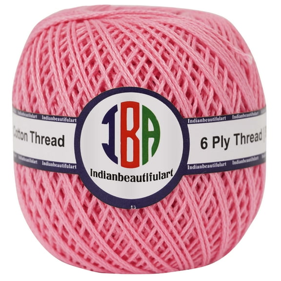 IBA Indianbeautifulart KnittingCottonCord 6 ply Crafts Thread Waterproof 0.5mm DIY Beading Crafts Thread String For Bracelet Necklace Jewelry Making (Pink)